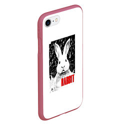 Чехол iPhone 7/8 матовый Строгий кролик, цвет: 3D-малиновый — фото 2