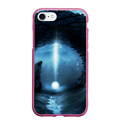 Чехол iPhone 7/8 матовый Тёмная арка и свет в космосе