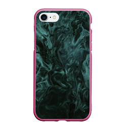 Чехол iPhone 7/8 матовый Тёмно-синий водянистый туман, цвет: 3D-малиновый