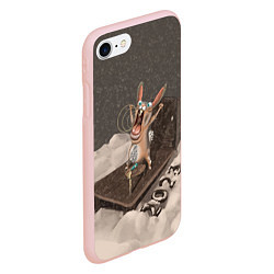 Чехол iPhone 7/8 матовый Дикий кролик 2023, цвет: 3D-светло-розовый — фото 2
