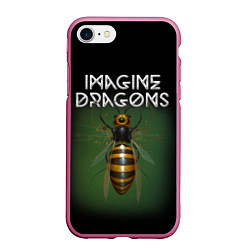 Чехол iPhone 7/8 матовый Imagine Dragons рок, цвет: 3D-малиновый