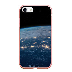 Чехол iPhone 7/8 матовый Планета, космос и огни