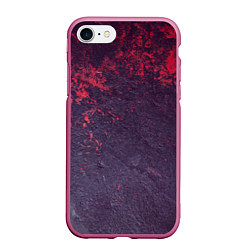Чехол iPhone 7/8 матовый Наскальная чёрная текстура с красными брызгами