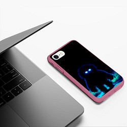 Чехол iPhone 7/8 матовый Теневой монстр, цвет: 3D-малиновый — фото 2