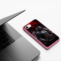 Чехол iPhone 7/8 матовый Воин с сакурой, цвет: 3D-малиновый — фото 2