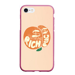 Чехол iPhone 7/8 матовый Рич пич - богатый персик, цвет: 3D-малиновый