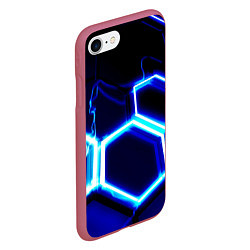 Чехол iPhone 7/8 матовый Neon abstraction plates storm, цвет: 3D-малиновый — фото 2