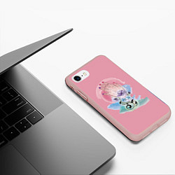 Чехол iPhone 7/8 матовый Женская рука с абстрактными цветами, цвет: 3D-светло-розовый — фото 2