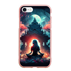 Чехол iPhone 7/8 матовый Медитирующая девушка, цвет: 3D-светло-розовый