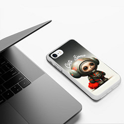 Чехол iPhone 7/8 матовый Cute Space, цвет: 3D-белый — фото 2