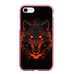 Чехол iPhone 7/8 матовый Морда огненного волка