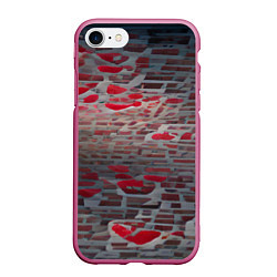 Чехол iPhone 7/8 матовый Любовная абстракция, цвет: 3D-малиновый