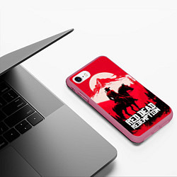 Чехол iPhone 7/8 матовый Red Dead Redemption, mountain, цвет: 3D-малиновый — фото 2