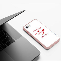 Чехол iPhone 7/8 матовый Влюбленным, цвет: 3D-светло-розовый — фото 2