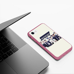 Чехол iPhone 7/8 матовый Ateez boys, цвет: 3D-малиновый — фото 2