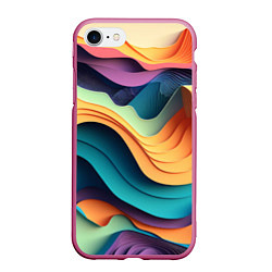 Чехол iPhone 7/8 матовый Цветной рельеф, цвет: 3D-малиновый