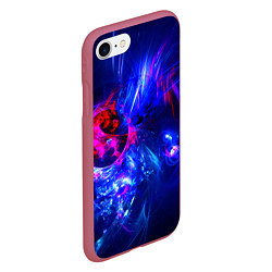 Чехол iPhone 7/8 матовый Столкновение воды и огня, цвет: 3D-малиновый — фото 2