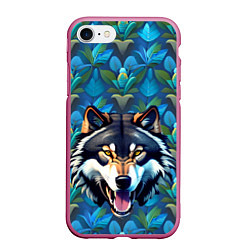 Чехол iPhone 7/8 матовый Волк из джунглей, цвет: 3D-малиновый