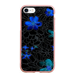 Чехол iPhone 7/8 матовый Неоновые цветы