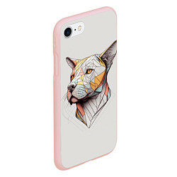 Чехол iPhone 7/8 матовый Стилизованный пёс в геометрическом стиле 2, цвет: 3D-светло-розовый — фото 2