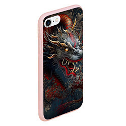 Чехол iPhone 7/8 матовый Дракон Irezumi, цвет: 3D-светло-розовый — фото 2