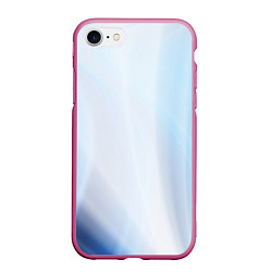 Чехол iPhone 7/8 матовый Светлые синие и голубые волны, цвет: 3D-малиновый