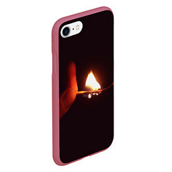 Чехол iPhone 7/8 матовый Выгорание спички, цвет: 3D-малиновый — фото 2
