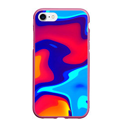 Чехол iPhone 7/8 матовый Смесь красок ультрафиолет, цвет: 3D-малиновый