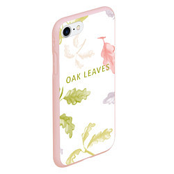 Чехол iPhone 7/8 матовый Oak leaves, цвет: 3D-светло-розовый — фото 2