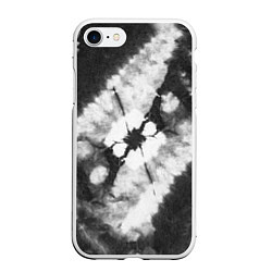 Чехол iPhone 7/8 матовый Черно-белый тай-дай, цвет: 3D-белый