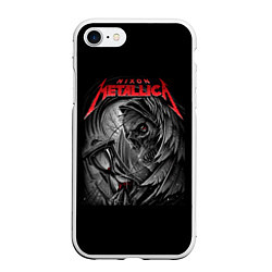 Чехол iPhone 7/8 матовый Metallica - смерть, цвет: 3D-белый