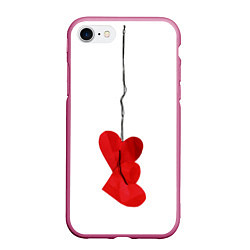 Чехол iPhone 7/8 матовый Сердца валентинки