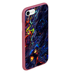 Чехол iPhone 7/8 матовый Размытые космические краски, цвет: 3D-малиновый — фото 2