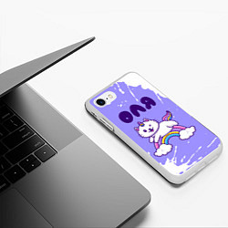 Чехол iPhone 7/8 матовый Оля кошка единорожка, цвет: 3D-белый — фото 2