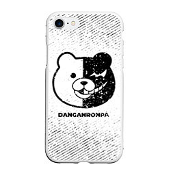 Чехол iPhone 7/8 матовый Danganronpa с потертостями на светлом фоне, цвет: 3D-белый