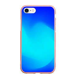 Чехол iPhone 7/8 матовый Градиент синий, цвет: 3D-светло-розовый
