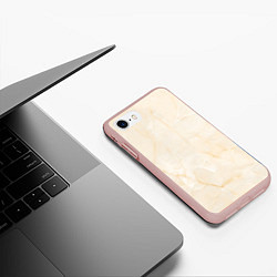 Чехол iPhone 7/8 матовый Мрамор, цвет: 3D-светло-розовый — фото 2