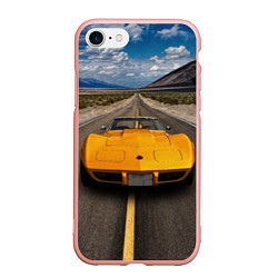 Чехол iPhone 7/8 матовый Ретро маслкар Chevrolet Corvette Stingray