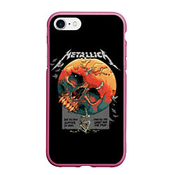 Чехол iPhone 7/8 матовый Metallica - Металлика, цвет: 3D-малиновый