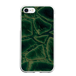 Чехол iPhone 7/8 матовый Малахитовые камни, цвет: 3D-белый