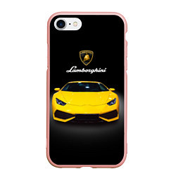 Чехол iPhone 7/8 матовый Итальянский спорткар Lamborghini Aventador, цвет: 3D-светло-розовый