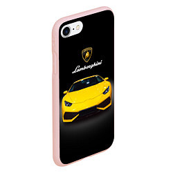 Чехол iPhone 7/8 матовый Итальянский спорткар Lamborghini Aventador, цвет: 3D-светло-розовый — фото 2
