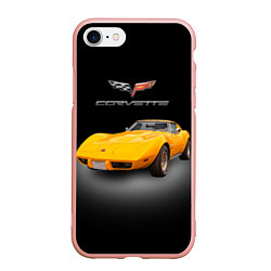 Чехол iPhone 7/8 матовый Американский спорткар Chevrolet Corvette Stingray