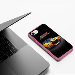 Чехол iPhone 7/8 матовый Ретро маслкар Camaro SS 1970 года, цвет: 3D-малиновый — фото 2