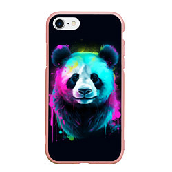 Чехол iPhone 7/8 матовый Панда в неоновых красках