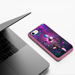 Чехол iPhone 7/8 матовый Jinx из Аркейн, цвет: 3D-малиновый — фото 2