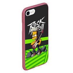 Чехол iPhone 7/8 матовый Rock music Simpsons, цвет: 3D-малиновый — фото 2