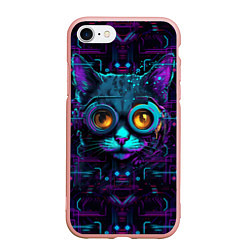 Чехол iPhone 7/8 матовый Cat - cyberpunk style