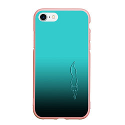 Чехол iPhone 7/8 матовый Силуэт лисы на градиентном фоне