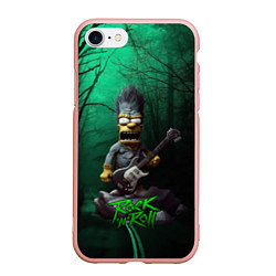 Чехол iPhone 7/8 матовый Simpsons hard rock, цвет: 3D-светло-розовый